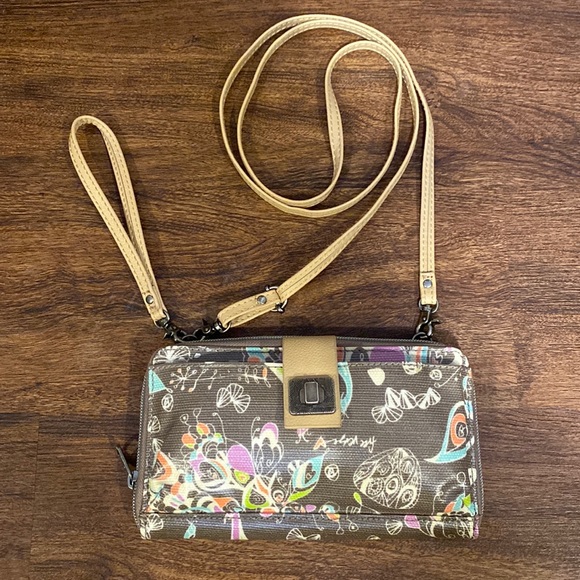 Sakroots | Slate Songbird Artist Circle Crossbody Clutch Purse-NWOT - Picture 1 of 16